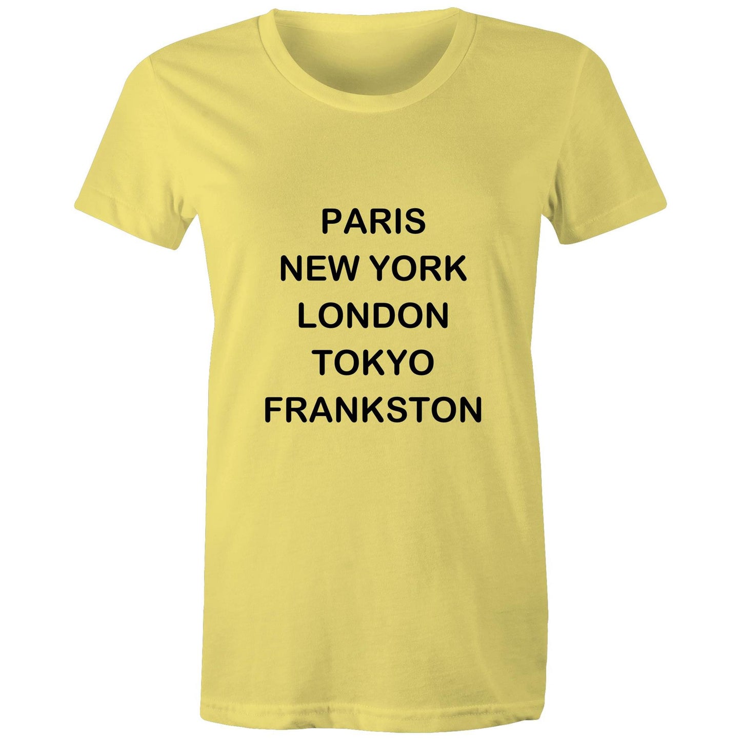 Cities of the World - Frankston - Women's Tee black text