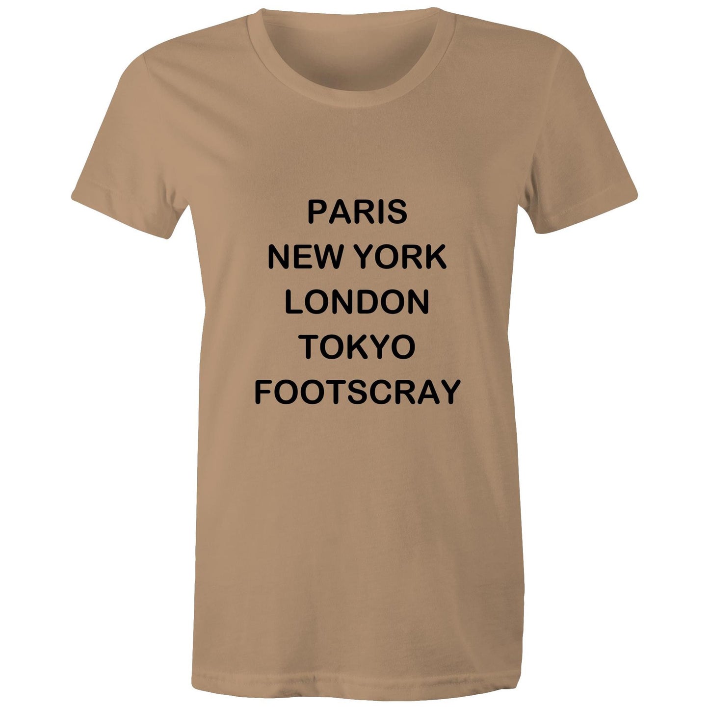Cities of the World - Footscray - Women's Tee black text
