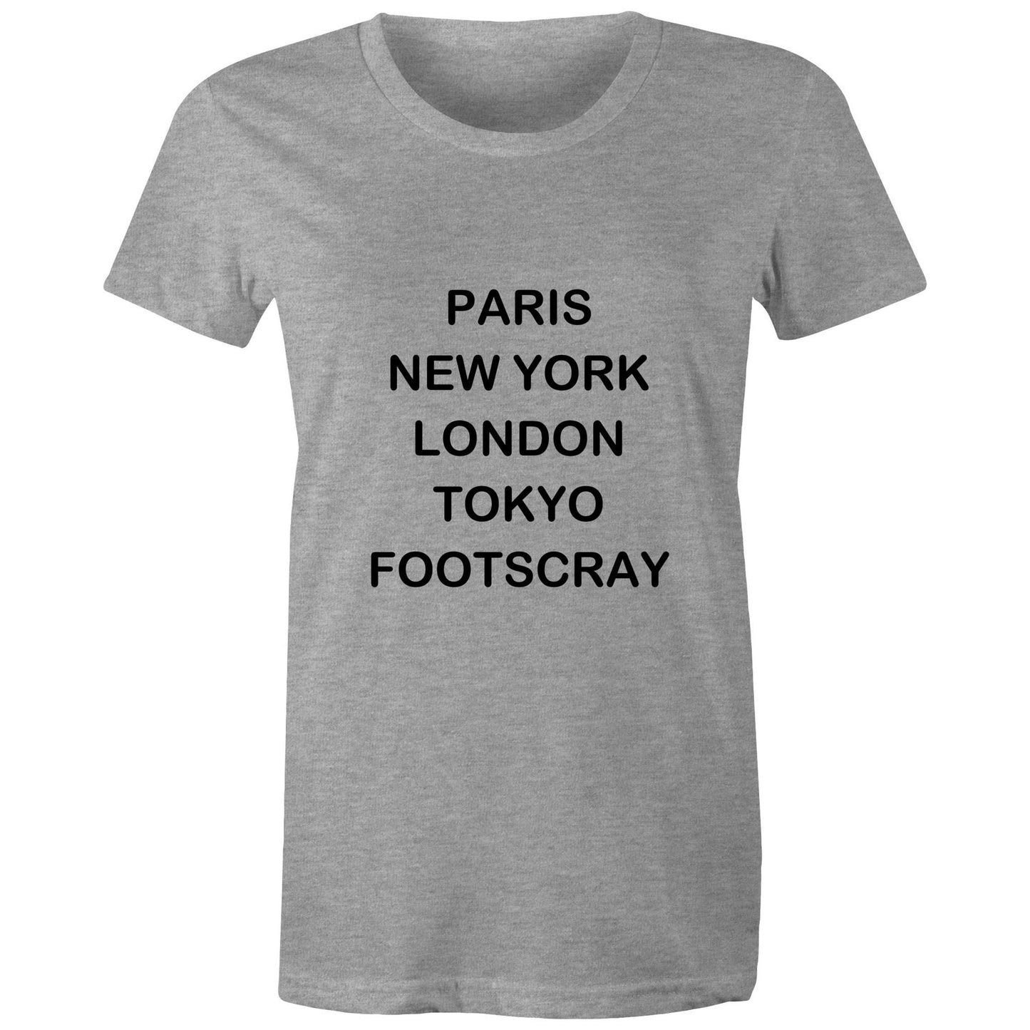 Cities of the World - Footscray - Women's Tee black text