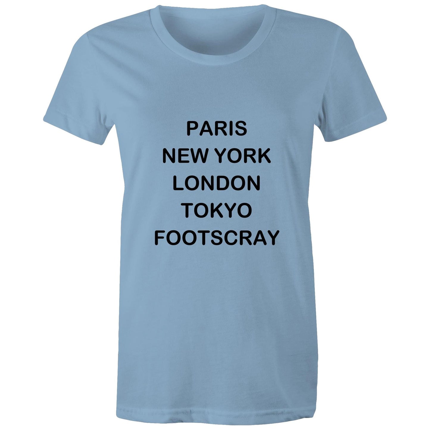 Cities of the World - Footscray - Women's Tee black text