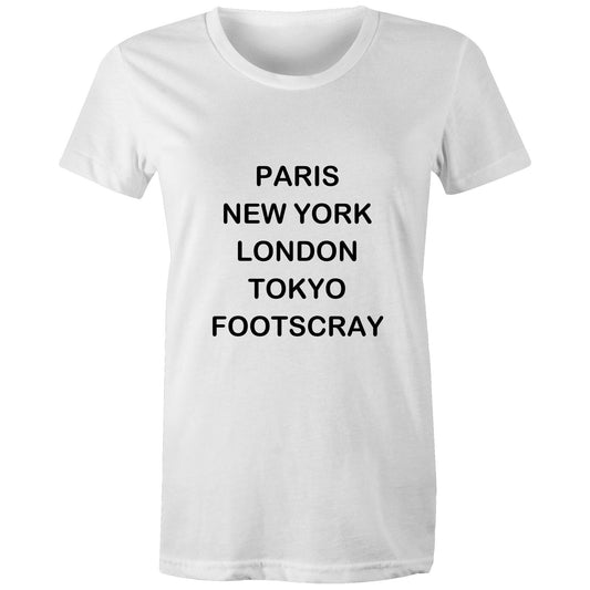 Cities of the World - Footscray - Women's Tee black text