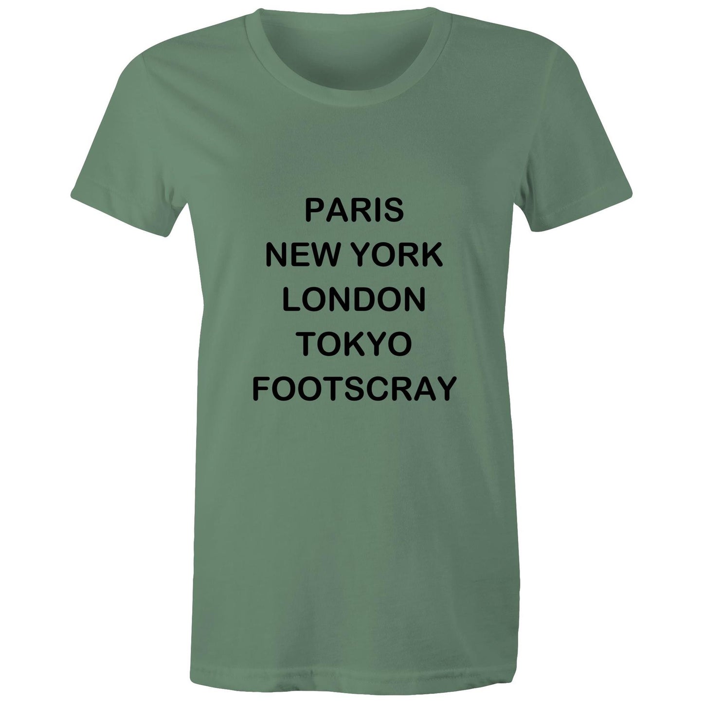 Cities of the World - Footscray - Women's Tee black text