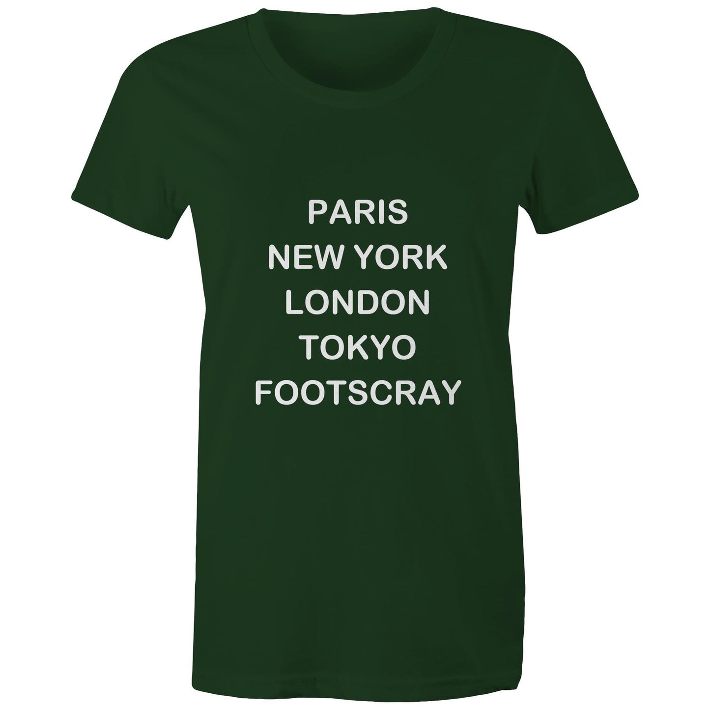 Cities of the World - Footscray - Women's Tee white text