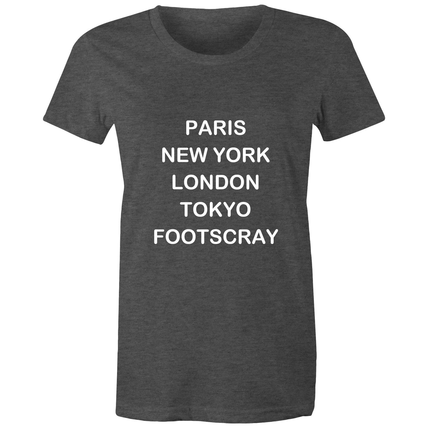 Cities of the World - Footscray - Women's Tee white text