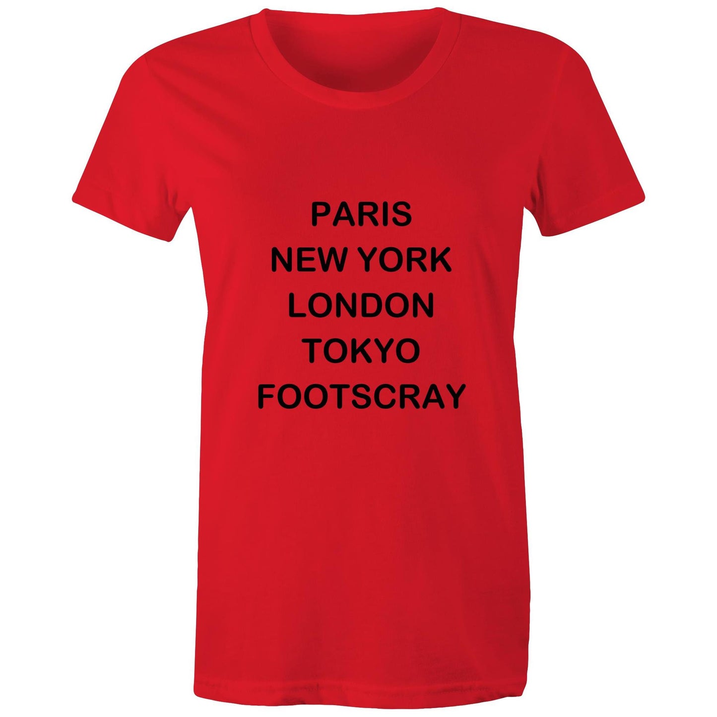 Cities of the World - Footscray - Women's Tee black text