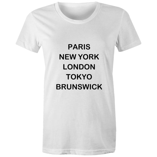 Cities of the World - Brunswick - Women's Tee black text