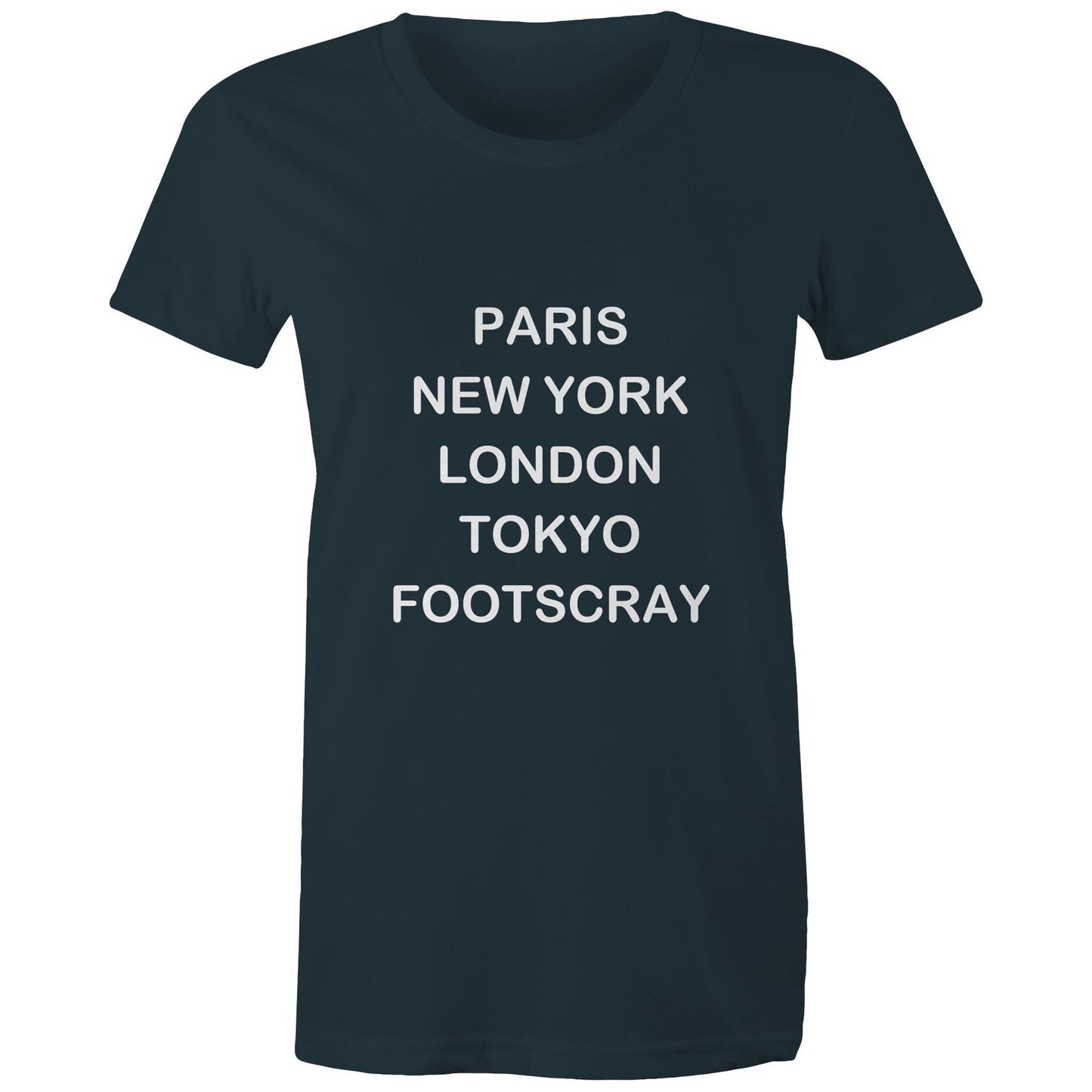 Cities of the World - Footscray - Women's Tee white text