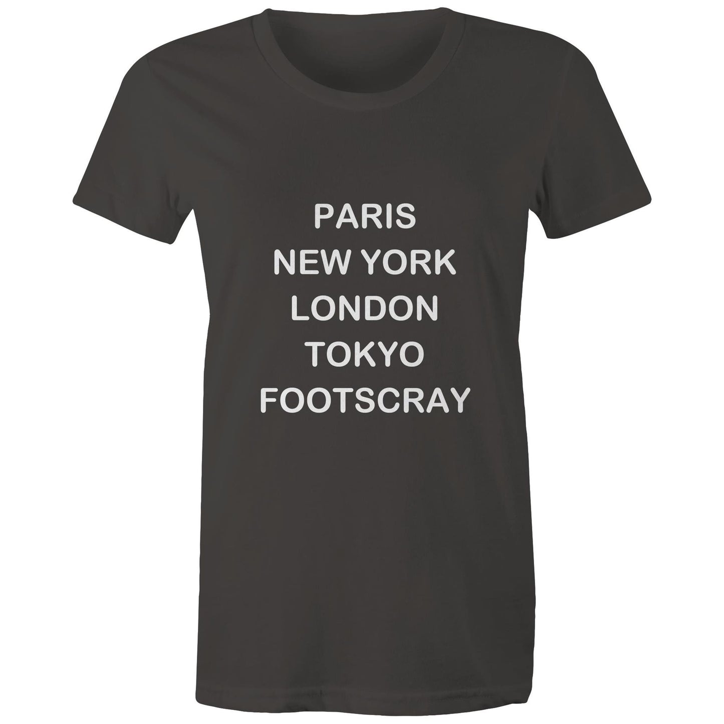 Cities of the World - Footscray - Women's Tee white text